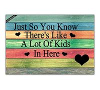 Zerbini Just So You Know There's Like A Lot of Kids in Here Funny Zerbini per Porta Lavabile in Lavatrice Tappetino Doccia Super Assorbente per Ingresso Camera da Letto Cucina 40X60 CM