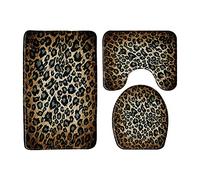 Zerbini Leopard Print Abstract Animal Gray Brown Black Leopard Tiger Print Wildlife Skin Modern Zerbino per Porta Decorazione Tappetino Doccia per Cucina Vasca da Bagno Camera da Letto 40X60 CM