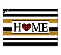 Zerbini Modern Black White And Gold Striped Absorbent Super Cozy Zerbino Morbido Zerbini per Porta Lavabile in Lavatrice Tappeti per Ingresso Cucina Corridoio 40X60 CM