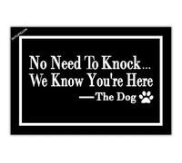Zerbini No Need To Knock We Know You're Here Dog Zerbino per Porta Super Assorbente Tappetino Doccia Lavabile in Lavatrice Zerbini per Porta per Camera da Letto Vasca da Bagno Cucina 40X60 CM