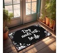 Zerbini per ingresso esterno divertente cane ha bisogno di riposo, così fai tu: un promemoria di relax, zerbino porta d'ingresso tappetino interno tappeto vacanza (50 x 80 cm)