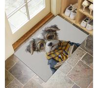 Zerbini per Interni 60x120 cm, Zerbino Trappola Sporco Cani Alla Moda, Tappetino Animali Antropomorfi Antiscivolo Lavabile in Lavatrice Tappeti Basso Profilo per Ingresso, Cucina, Bagno, Grigio