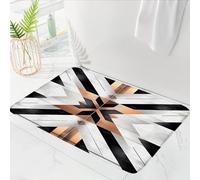 Zerbini Rustic Western Brown Gray Black Modern Abstract Geometric Aztec Vintage Barn Zerbini per Porta Antiscivolo Tappetino Doccia per Cucina Ingresso Camera da Letto 40X60 CM
