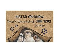Zerbini Shih Tzu Mom And Puppies Under Dog Paws Blanket The Just So Know You Coir Pattern Zerbino per Porta Morbido Tappetino Doccia Super Assorbente per Cucina Camera da Letto 40X60 Cm