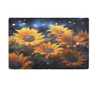 Zerbini Sunflowers Under The Starry Zerbino Lavabile in Lavatrice Zerbino per Porta Morbido Tappetino Doccia per Vasca da Bagno Cucina Ingresso 40X60 CM