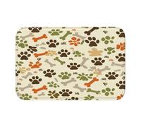 Zerbini verdi grigi con impronte di zampa di cane antiscivolo assorbente zerbino 60 x 40 cm - tappetino di benvenuto per interni ed esterni - tappetino per pavimento