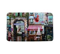 Zerbini Vintage Paris Retro Paris Cafe De France Street European Building French Tappeti Super Assorbente Zerbino per Cucina Ingresso Vasca da Bagno 40X60 CM