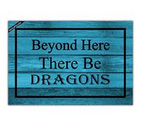 Zerbini Welcome Beyond Here There Be Dragons Tappeti Lavabile in Lavatrice Zerbino per Porta Antiscivolo Tappetino Doccia per Ingresso Vasca da Bagno Corridoio 40X60 CM