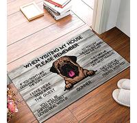 Zerbini When Visiting My House Please Remember English Mastiff Tappeti Lavabile in Lavatrice Zerbini per Porta Decorazione Zerbino per Porta per Ingresso Corridoio Cucina 40X60 Cm