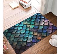 Zerbino 3D con motivo a squame di drago magico in flanella, 40,6 x 61 cm, antiscivolo, morbido, lavabile, assorbente, tappetino da bagno, tappeto per interni ed esterni, per cucina, camera da letto