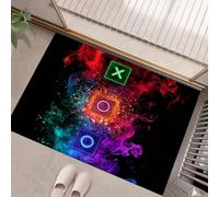 Zerbino 40 X 60 Cm - Elementi Del Gioco Zerbino Morbido Nero Tappeto Per Ingresso Esterno E Interno, Fondo Antiscivolo Gommato, Facile Da Pulire - Rettangolare - Geometria Del Fumo