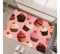 Zerbino 45 X 75 Cm - Torta Cartoni Animati Zerbino Morbido Rosa Tappeto Per Ingresso Esterno E Interno, Fondo Antiscivolo Gommato, Facile Da Pulire - Rettangolare - Dolci Carini