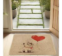 Zerbino a forma di cuore per ingresso esterno e interno, decorazione stagionale, antiscivolo, lavabile, assorbe la polvere, facile manutenzione, 73,7 x 43,2