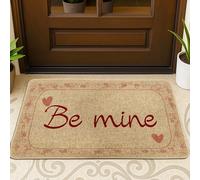 Zerbino a forma di cuore, romantico, classico, con testo floreale di San Valentino rosso, antiscivolo, cattura lo sporco, zerbino di benvenuto, decorazione per ingresso, portico, bagno, ufficio, 73 x