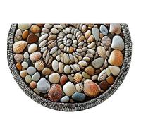 Zerbino a mezza luna, 40 x 60 cm, per interni ed esterni, antiscivolo, tappetino per porta d'ingresso, stampa zucca, autunno, inverno, primavera, estate, tutte le stagioni (N)
