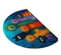 Zerbino a mezza luna, 40 x 60 cm, per interni ed esterni, antiscivolo, tappetino per porta d'ingresso, stampa zucca, autunno, inverno, primavera, estate, tutte le stagioni (T)