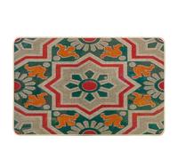 Zerbino a molla astratto bohémien artistico fiore grazioso modello alla moda grigio arancione rosso gomma antiscivolo cattura sporco per interni porta d'ingresso aula esterna lavabile resistente