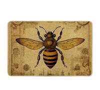 Zerbino a molla con api retrò vintage artistico dipinto a mano sfondo marrone giallo gomma cattura sporco decorazioni assorbenti portico dormitorio patio garage campeggio lavabile resistente