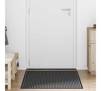 Zerbino a strisce nere e grigie, 90 x 150 cm, antiscivolo, resistente alle intemperie, per porta di casa, ingresso, corridoio, balcone, terrazza, interni ed esterni