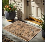 Zerbino a tema amore, tappetino di benvenuto marrone naturale, per interni ed esterni, decorazione primaverile, funzionale, antiscivolo, antipolvere, facile da pulire, 73 x 43 cm