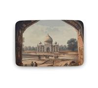 Zerbino antiscivolo di benvenuto con pittura di sito storico, zerbino, tappetino per ingresso, tappetino in gomma lavabile, tappeto personalizzato, tappeto per ingresso e casa in campagna, per interni
