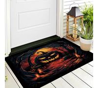Zerbino Antiscivolo Interni Ed Esterni Con Retro In Gomma Antiscivolo,Nero Rosso Zucca D'Albero Arti Oscure Decorazione Per Halloween Bagno Cucina Camera,80X120Cm