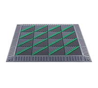 Zerbino antiscivolo per esterni, resistente, tappetino impermeabile per patio e giardino, facile da pulire, grigio e verde, 90 x 120 cm, tappetino resistente per casa e ingresso