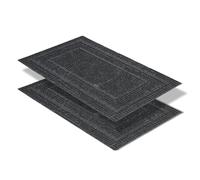Zerbino antiscivolo per esterni - Tappetino antipolvere resistente alle intemperie - Tappeto per porta d'ingresso antisporco - Set di 2 45 x 75 cm - loop grigio