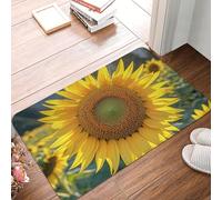 Zerbino antiscivolo per porta d'ingresso, 60 x 40 cm, per esterni, per interni, per ingresso, il più bel girasole, assorbente, lavabile, per corridoio, esterno, patio, portico