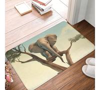 Zerbino antiscivolo per porta d'ingresso, lavabile, tappetino di benvenuto con piccolo elefante sull'albero, tappetino per ingresso, tappetino in flanella assorbente, tappetino da bagno per camera da