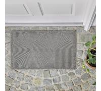Zerbino antiscivolo, resistente alle intemperie, per ingresso e balcone, 45x75 cm, grigio