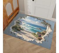 Zerbino Apertura Tridimensionale Nella Parete Costa - 90 x 150 cm - Paesaggio Con Illusioni Ottiche - Zerbino Ingresso Esterno E Interno - Facile Da Pulire - Per Interni Ed Esterni, Casa E Ufficio