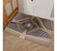 Zerbino Architettura Retrò per Interni, Marrone, Tappeto Lavabile 90x150cm con Retro Antiscivolo, Stampa Camino Con Struttura In Ferro, Sottile in Finta Lana Super Morbida, per Ingresso, Camera