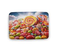 Zerbino arcobaleno caramella in velluto di corallo, morbido, spesso, per gattonare, per camera da letto, soggiorno, antiscivolo, assorbente, lavabile in lavatrice, 50 x 80 cm