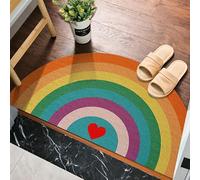 Zerbino arcobaleno, colorato semicircolare, in PVC, antiscivolo, per interni ed esterni, tappeto d'ingresso, cattura lo sporco, facile da pulire, tappetino di benvenuto per la casa