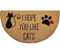 Zerbino art KERA IN fibra di cocco naturale stampato fantasia tappeto ingresso casa asciuga passo con retro pvc antiscivolo doormat esterno casa giardino (MEZZALUNA DIS 1, 38 X 68 CM)