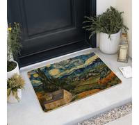 Zerbino artistico Vincent della notte stellata, tappeto d'ingresso decorativo colorato per tutte le stagioni e vacanze, impermeabile, antiscivolo, assorbe la polvere, facile da pulire, 73,6 x 43,2