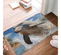 Zerbino assorbente antiscivolo tappetino di benvenuto lavabile tappeto da cucina per ingresso zerbino davanti c'è un delfino che salta zerbino, zerbino per interni ed esterni, per camera da letto