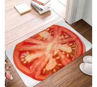 Zerbino assorbente, antiscivolo, tappetino di benvenuto per tutte le stagioni, resistente, tappetino per porta anteriore a forma di fetta di pomodoro, a basso profilo, per portico, ingresso, cucina