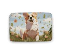 Zerbino assorbente da bagno tappetino da bagno antiscivolo morbido tappeto da bagno 50 x 80 cm, tappetino per ingresso bello Corgi tappeto lavabile, tappeto per interni, decorazione per la casa
