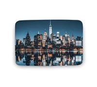 Zerbino assorbente da bagno tappetino da bagno antiscivolo morbido tappeto da bagno 50 x 80 cm, tappetino per ingresso New York paesaggio urbano di notte, tappeto lavabile, tappeto per porta per