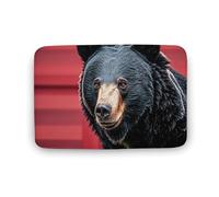 Zerbino assorbente da bagno tappetino da bagno antiscivolo morbido tappeto da bagno 50 x 80 cm tappetino per ingresso orso nero rosso e nero plaid tappeto lavabile tappeto per interni decorazione