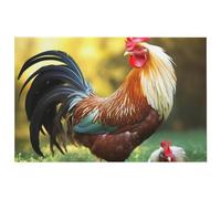 Zerbino assorbente per porta anteriore, antiscivolo, tappetino di benvenuto per interni ed esterni, bellissimo gallo gallina, tappetino da ingresso a basso profilo, lavabile, per garage, giardino