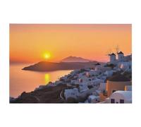 Zerbino assorbente per porta anteriore, antiscivolo, tappetino di benvenuto per interni ed esterni, isola grecia, tramonto, paesaggio, tappetino da ingresso a basso profilo, lavabile, per garage