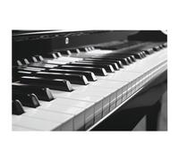 Zerbino assorbente per porta anteriore, antiscivolo, tappetino di benvenuto per interni ed esterni, nero, bianco, tastiera di pianoforte, tappetino da ingresso a basso profilo, lavabile, per garage