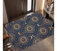 Zerbino Astrologia Retro per Interni, 50x80 cm | Tappetino d'Ingresso Affronta Il Sole E La Luna Tappeto a Pelo Corto, Assorbenti, Antiscivolo, Lavabile per Porta, Corridoio