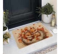 Zerbino Autumn Fox, decorazione per interni ed esterni, in gomma impermeabile, antiscivolo, assorbe la polvere, facile da pulire, 73,6 x 43,2 cm