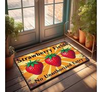 Zerbino autunnale con campi di fragole: tenere fuori visitatori non autorizzati, zerbino per porta d'ingresso, per ingresso esterno, porta interna, M (40 x 60 cm)