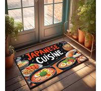 Zerbino autunnale per esterni con cucina giapponese: un viaggio culinario attraverso il sapore e la tradizione, decorazione per la stanza degli uomini, zerbini con detti divertenti (50 x 80 cm)