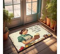 Zerbino autunnale per esterni, stile vintage, con scritta "Cooking Up A Storm With Any Time A Goo", zerbino di benvenuto per ingresso esterno, tappetino da scrivania (65 x 90 cm)